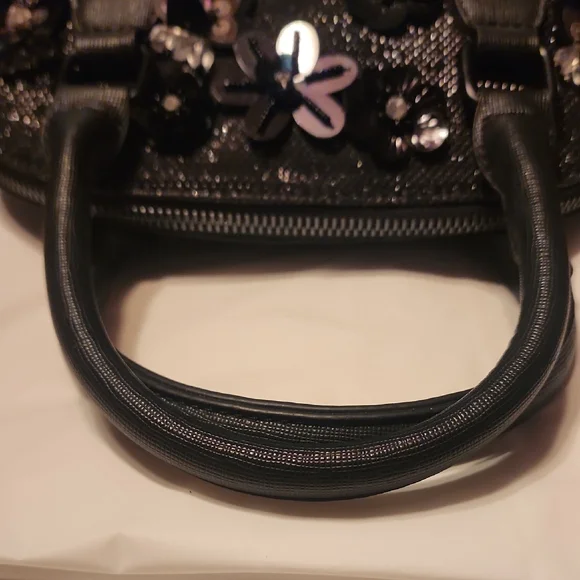 Aldo Floral Embellished Black Handbag - Picture 5 of 9
